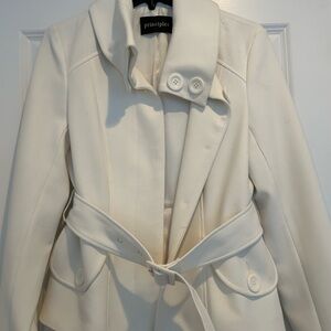 Principles Cream Belted Trench Coat for Women